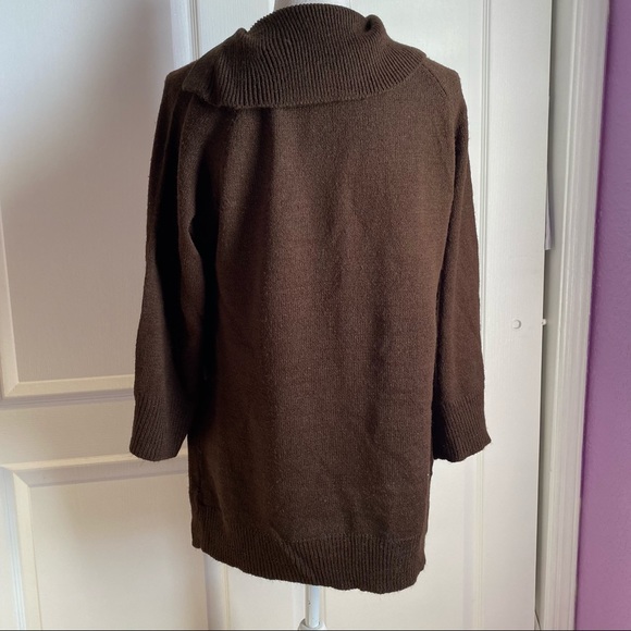 CAROLYN TAYLOR BROWN COWL SWEATER L - Picture 2 of 7